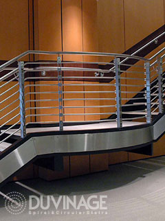 commercial stair with stainless multiline rail